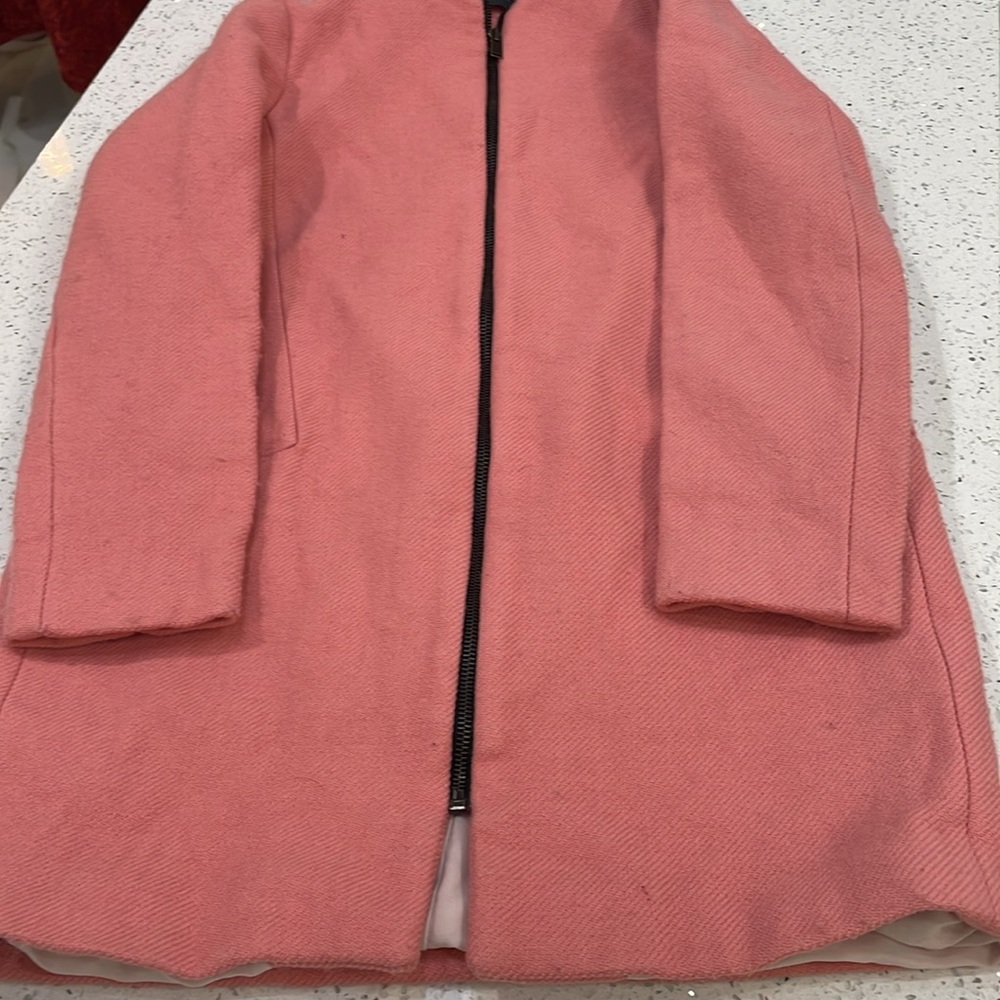 ZARA Pink Wool Coat jacket size XS - Picture 4 of 6